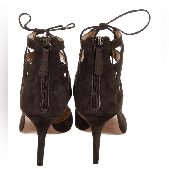 New Aquazzura Brown Suede Lace-Up Pumps Size: 11 | IT 41 - Picture 4 of 5
